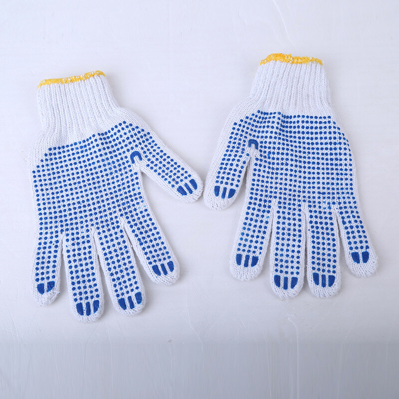 御目 勞保手套 膠手套點膠手套 工業防護工廠車間分指手套 白色800g 12雙1打